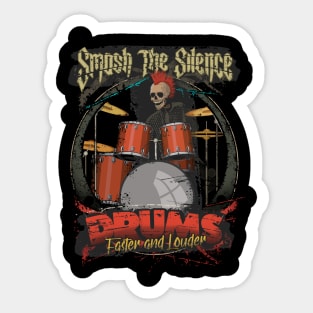 Punk Drummer Old School Vintage Sticker